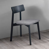 ACME Real Gray Linen Black Side Chair (Set-2) Model DN04186